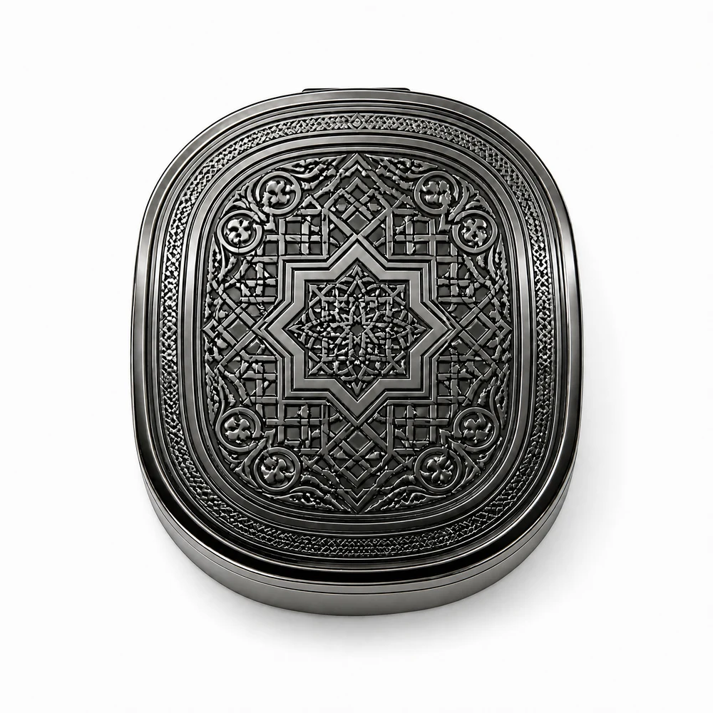 Custom Logo Round Solid Perfume Container Mirror Included Large Capacity Flipper Design