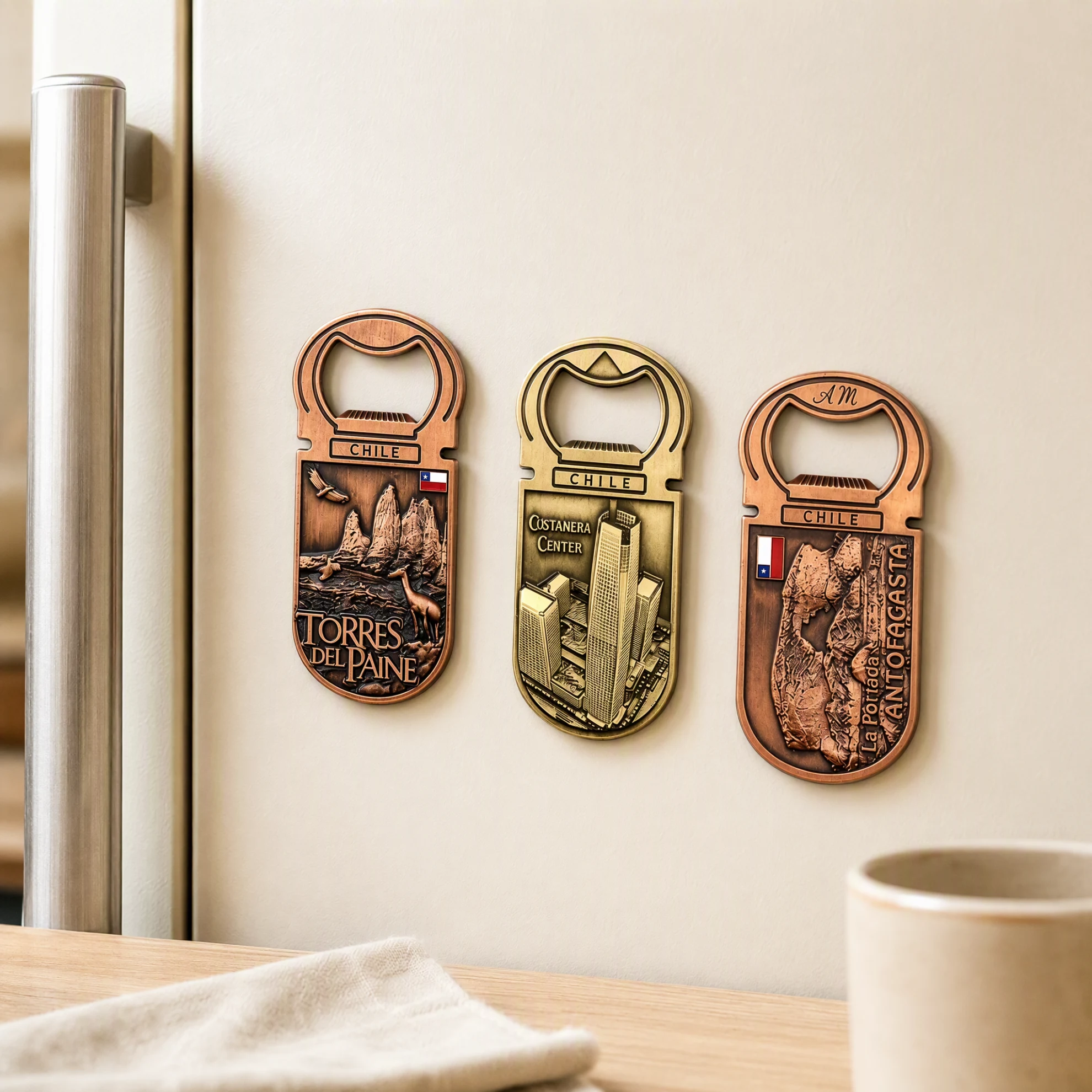 2-in-1 Metal Fridge Magnet Bottle Opener for Everyday Kitchen Use
