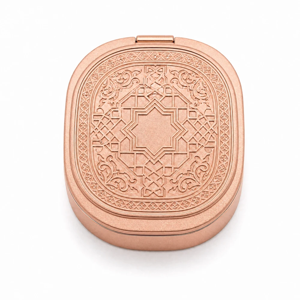 Custom Logo Round Solid Perfume Container Mirror Included Large Capacity Flipper Design