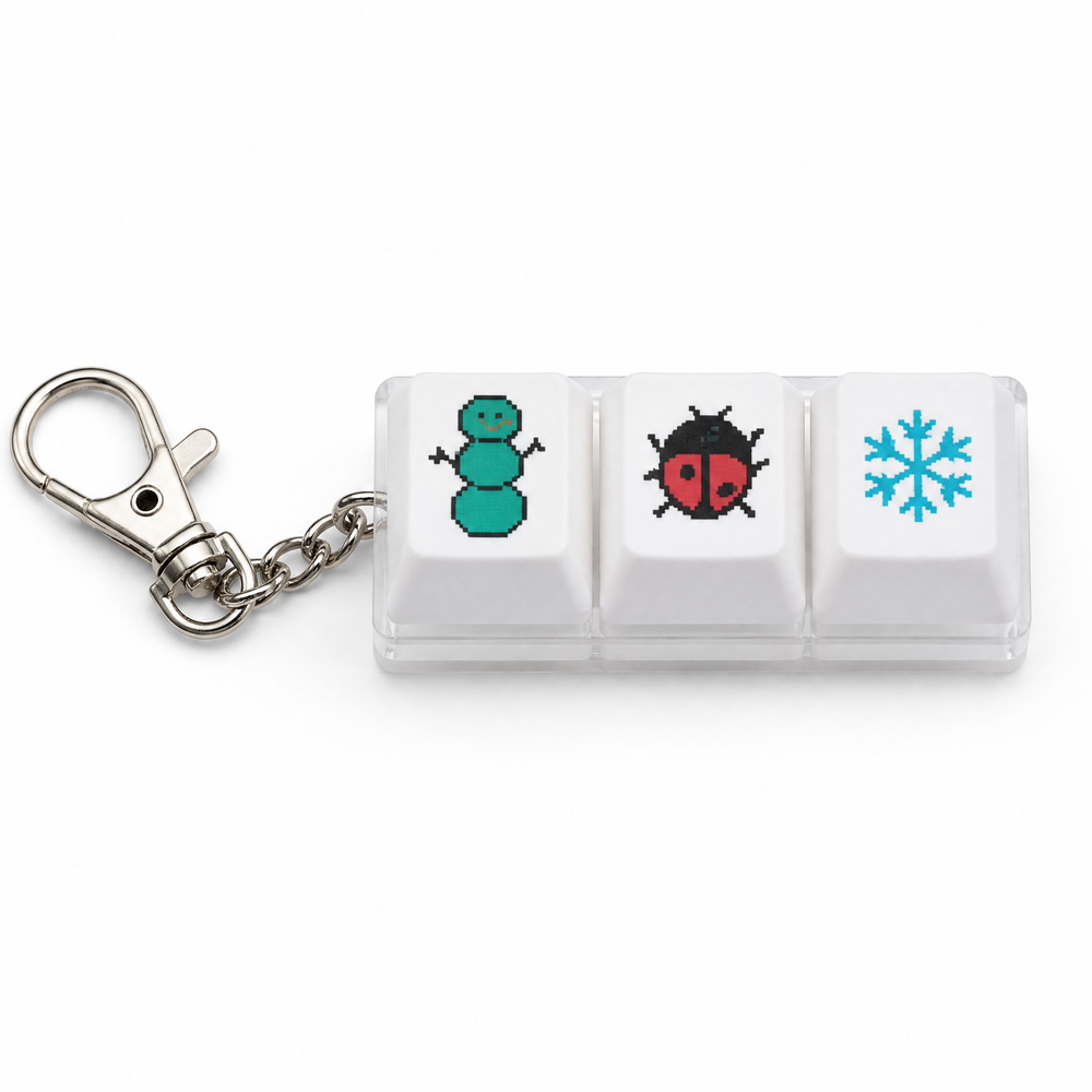 3-Key Fidget Clicker Keychain Custom Logo PBT Keycap LED Optional Stress Relief Toy