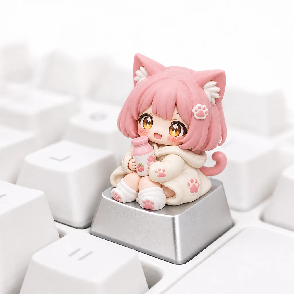 Wholesale Metal Keycap Personalized Custom Cartoon Character Collective PVC material 