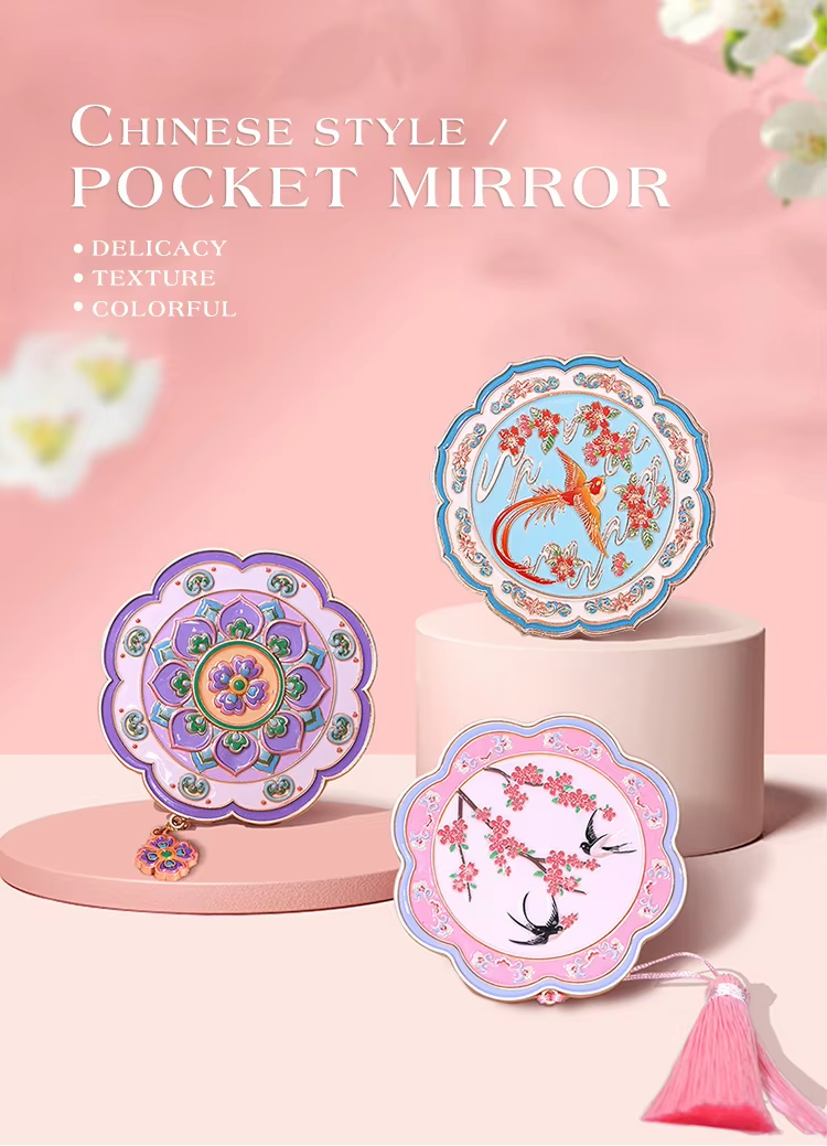 Custom Mirror Traditional Vintage Style Portable Rotatable Makeup Mirror