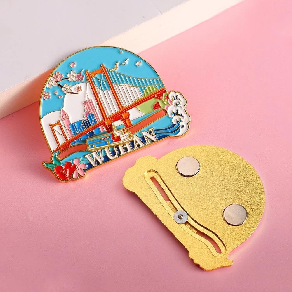 Customized Soft Enamel Slippable Fridge Magnet Metal Hard Enamel Slideable Refrigerator Magnets