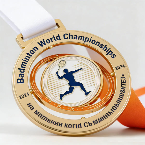 Customized Rotatable Metal Race Medal, Soft Enamel Marathon Event Medal with Custom Logo and Ribbon