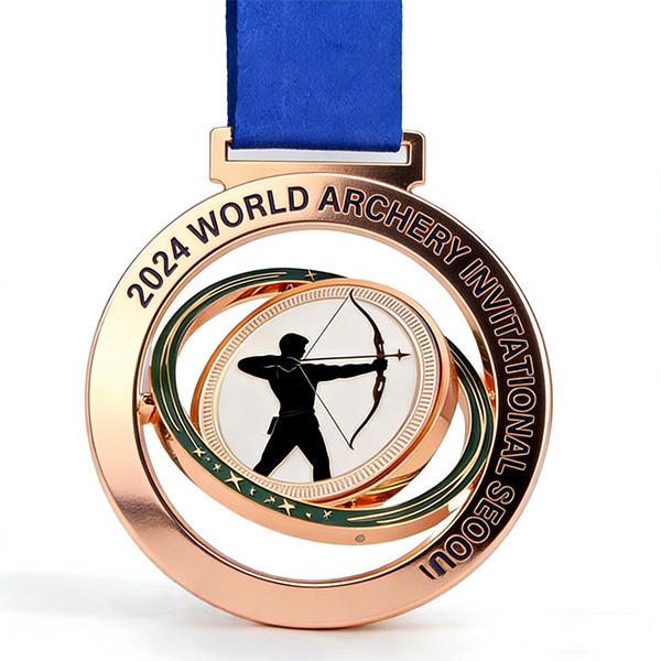 Customized Rotatable Metal Race Medal, Soft Enamel Marathon Event Medal with Custom Logo and Ribbon