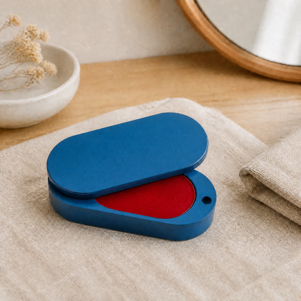 Ready Stock Rotating Flip Portable Oval Balm Tin Box Custom Logo Available