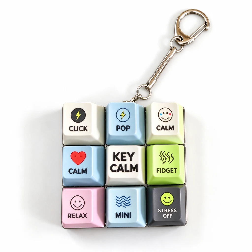 Wholesale Custom Logo 9 Keys Tactical Military Game Keycap Fidget Clicker Keychain Stress Relief Toy