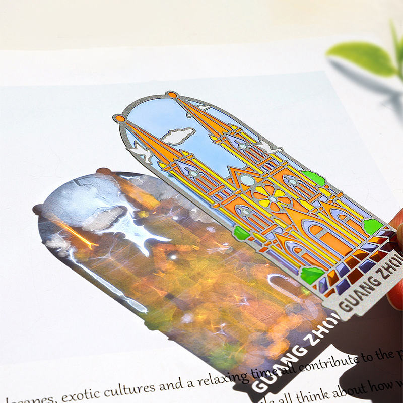 Custom Stained Glass Translucent Enamel Hollow Metal Bookmark Souvenir