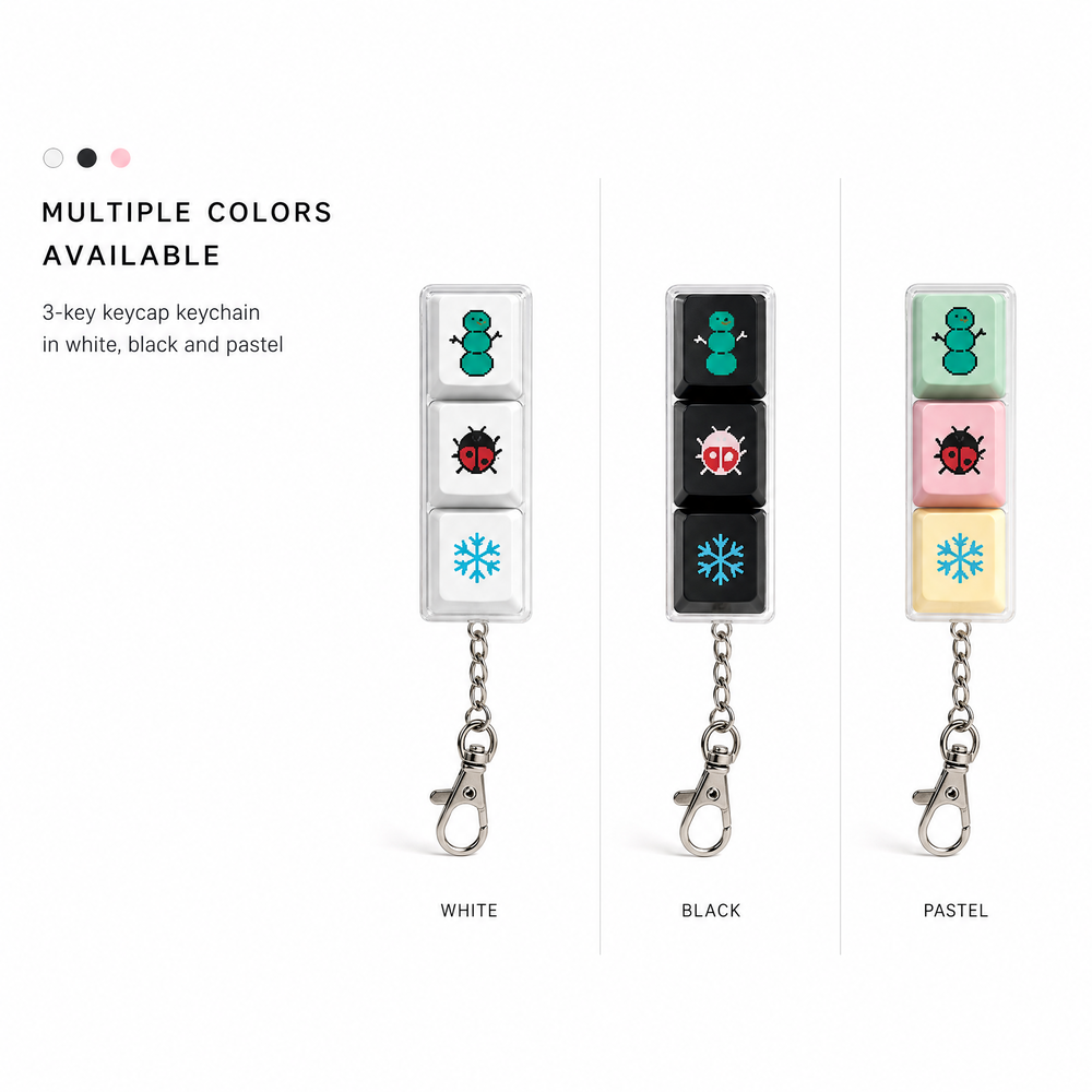 3-Key Fidget Clicker Keychain Custom Logo PBT Keycap LED Optional Stress Relief Toy