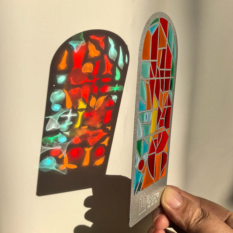 Custom Stained Glass Translucent Enamel Hollow Metal Bookmark Souvenir