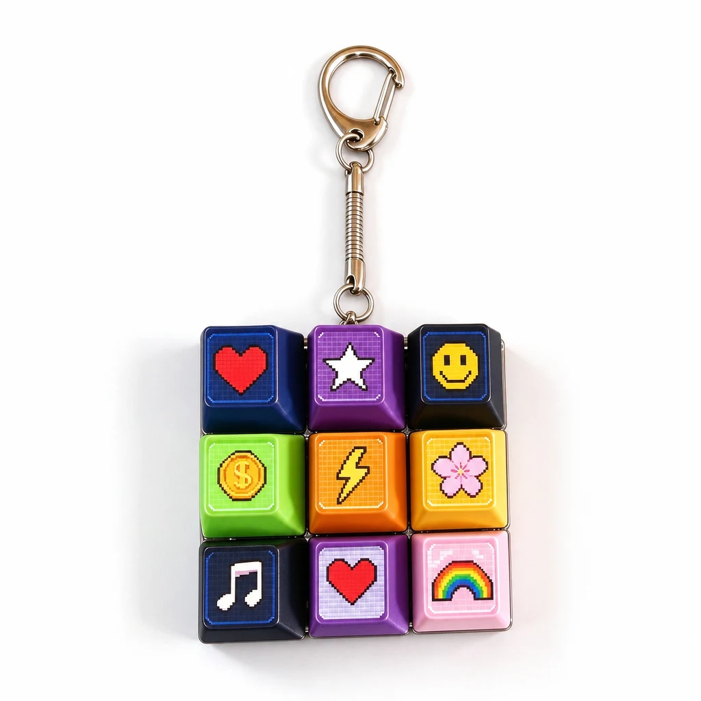 Wholesale Custom Logo 9 Keys Tactical Military Game Keycap Fidget Clicker Keychain Stress Relief Toy