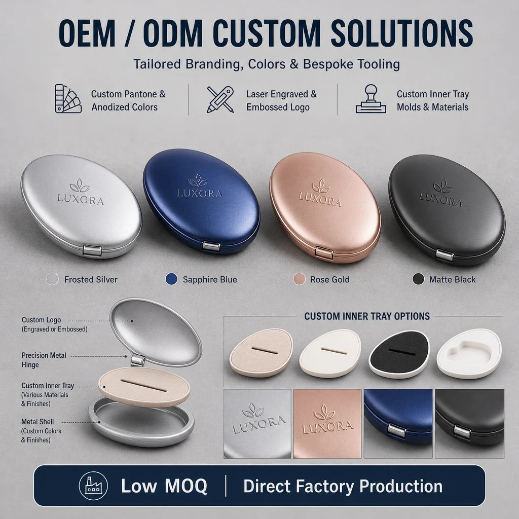 Custom Logo Multi Functional Modular Compact Case Solid Fragrance Balm Velvet Ring Keepsake Box 3 Grid Organizer