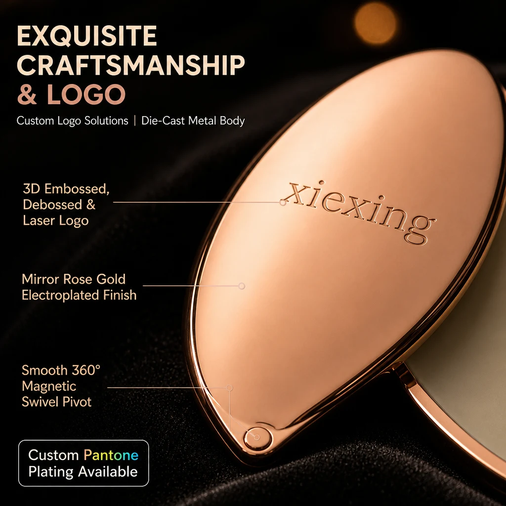 Oval 360° Swivel Compact Metal Case Multi Use Container Solid Fragrance Balm Lip Cheek Custom Logo