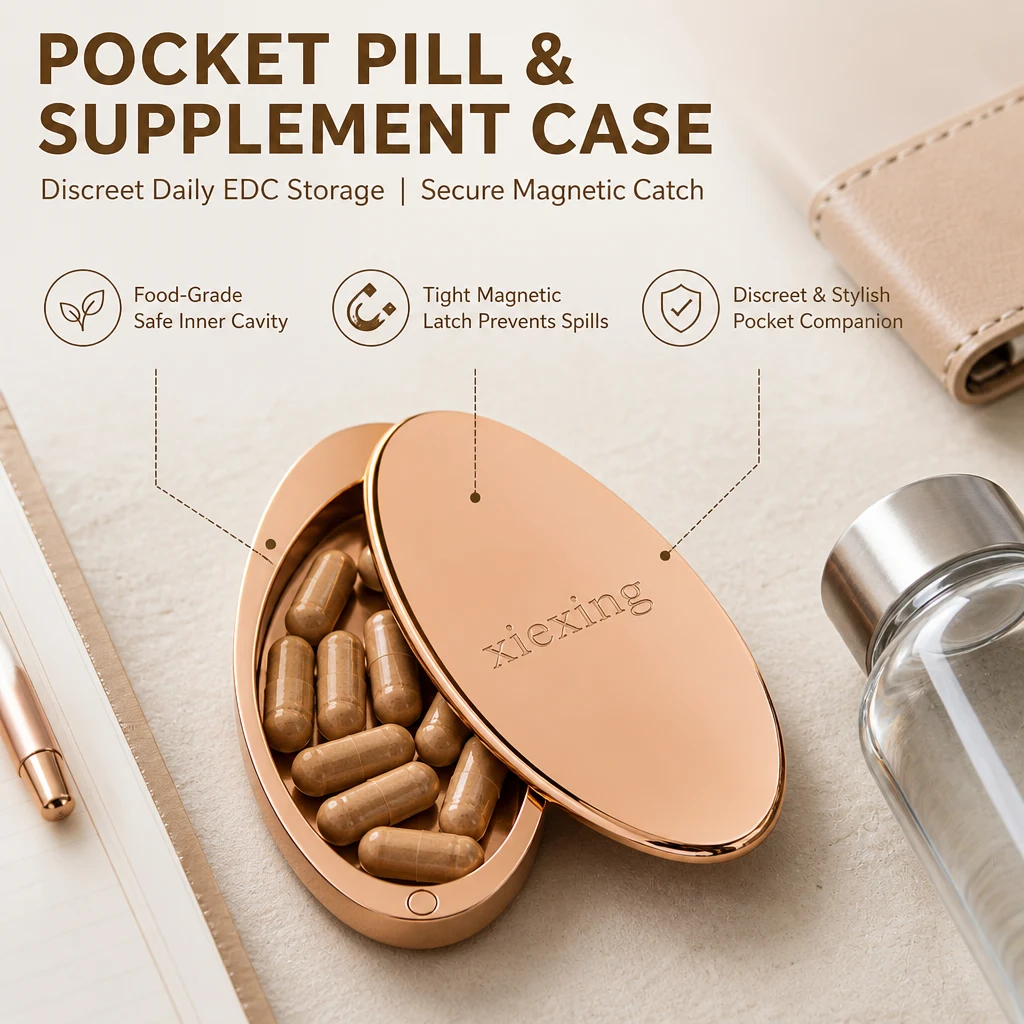 Oval 360° Swivel Compact Metal Case Multi Use Container Solid Fragrance Balm Lip Cheek Custom Logo