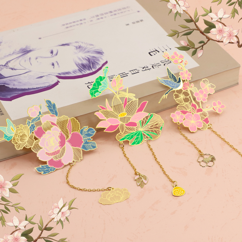 Metal Hollow Bookmark Etched Painted Cultural Bookmark Wholesale